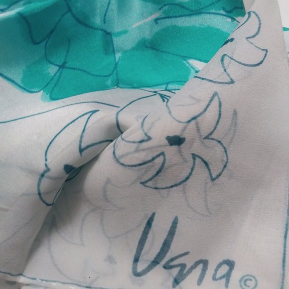 Vera Neumann Signature Turquoise Scarf - Picture 6 of 10